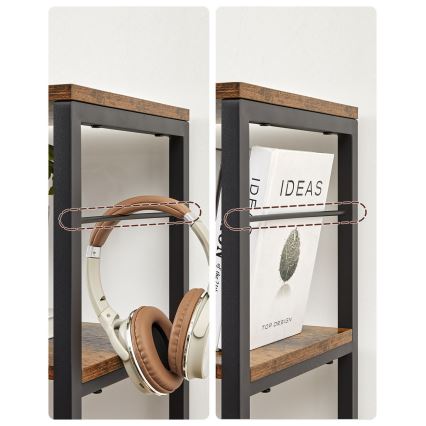 Шкаф за книги NAVARO кафяв/черен