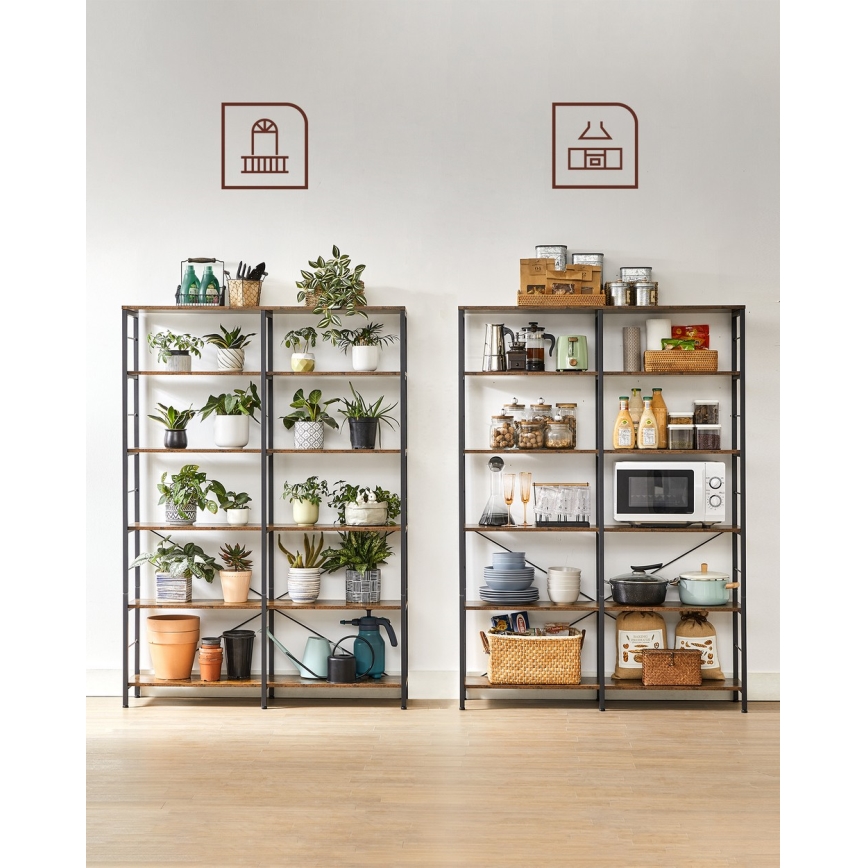 Шкаф за книги NAVARO кафяв/черен