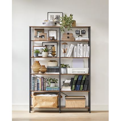 Шкаф за книги NAVARO кафяв/черен