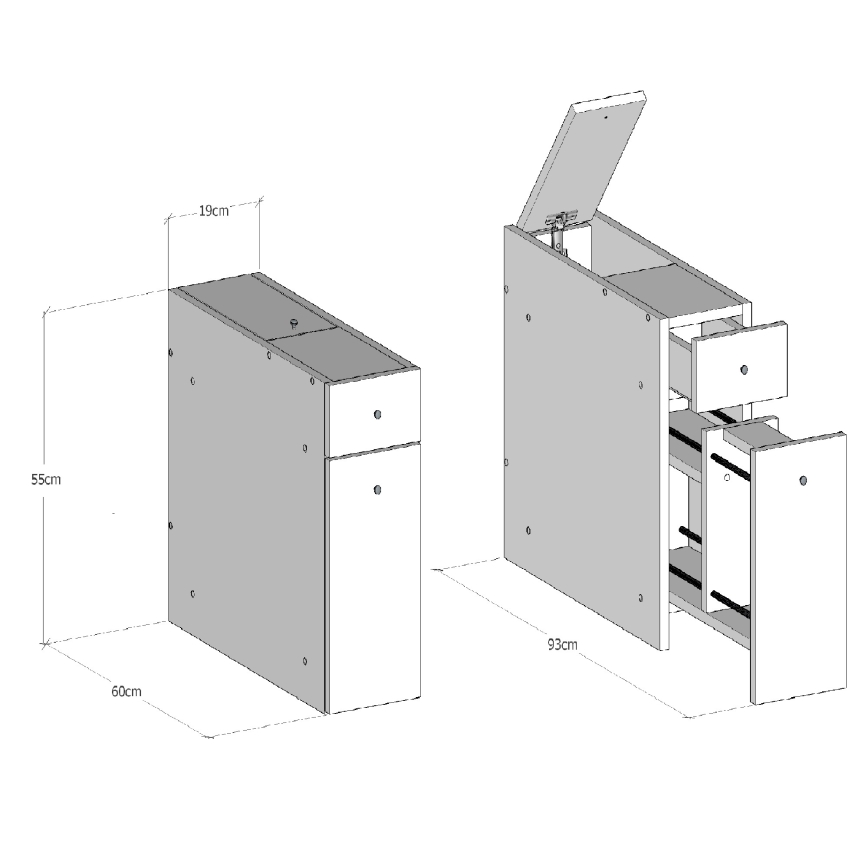 Шкафче за баня SMART 60x55 cм бял