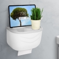 Шкафче с държач за тоалетна хартия 21x13,5 см бяло/сиво