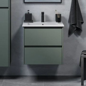 Шкафче за баня с мивка MOLDE 60x55x46 см, зелено