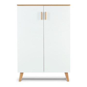 Скрин FRISK 117x80 см бял/натурален дъб