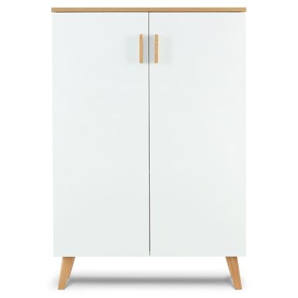 Скрин FRISK 117x80 см бял/натурален дъб