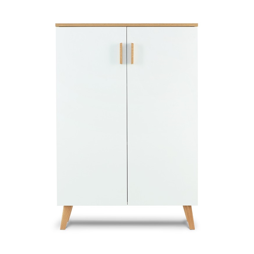 Скрин FRISK 117x80 см бял/натурален дъб