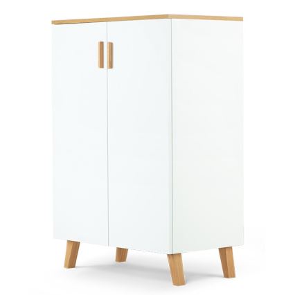 Скрин FRISK 117x80 см бял/натурален дъб