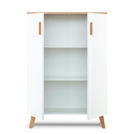 Скрин FRISK 117x80 см бял/натурален дъб