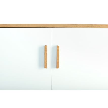 Скрин FRISK 117x80 см бял/натурален дъб