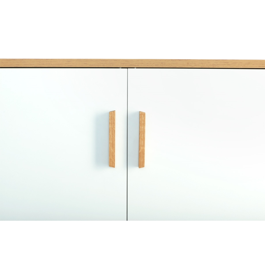 Скрин FRISK 117x80 см бял/натурален дъб