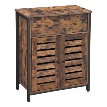 Скрин с чекмеджета FIRA кафяв/черен