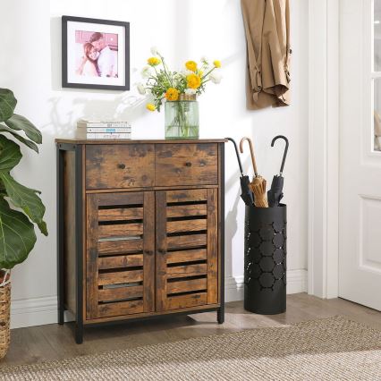 Скрин с чекмеджета FIRA кафяв/черен