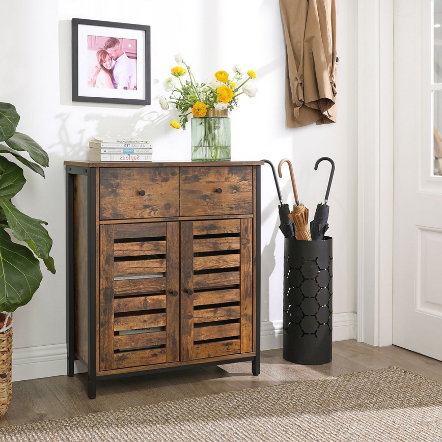 Скрин с чекмеджета FIRA кафяв/черен