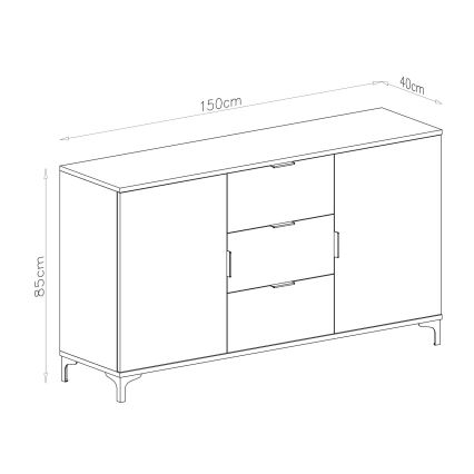 Скрин с чекмеджета и вратички LORA дъб artisan