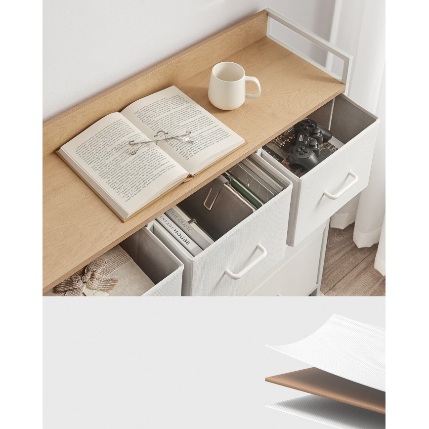 Скрин с чекмеджета KIRA бял/кафяв