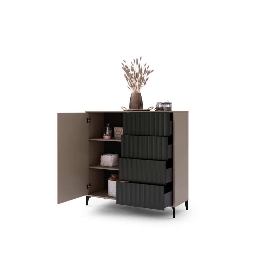 Скрин с чекмеджета RONJA таупе/черно