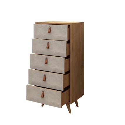 Скрин SPANZE 103x50 cм кафяв/сив