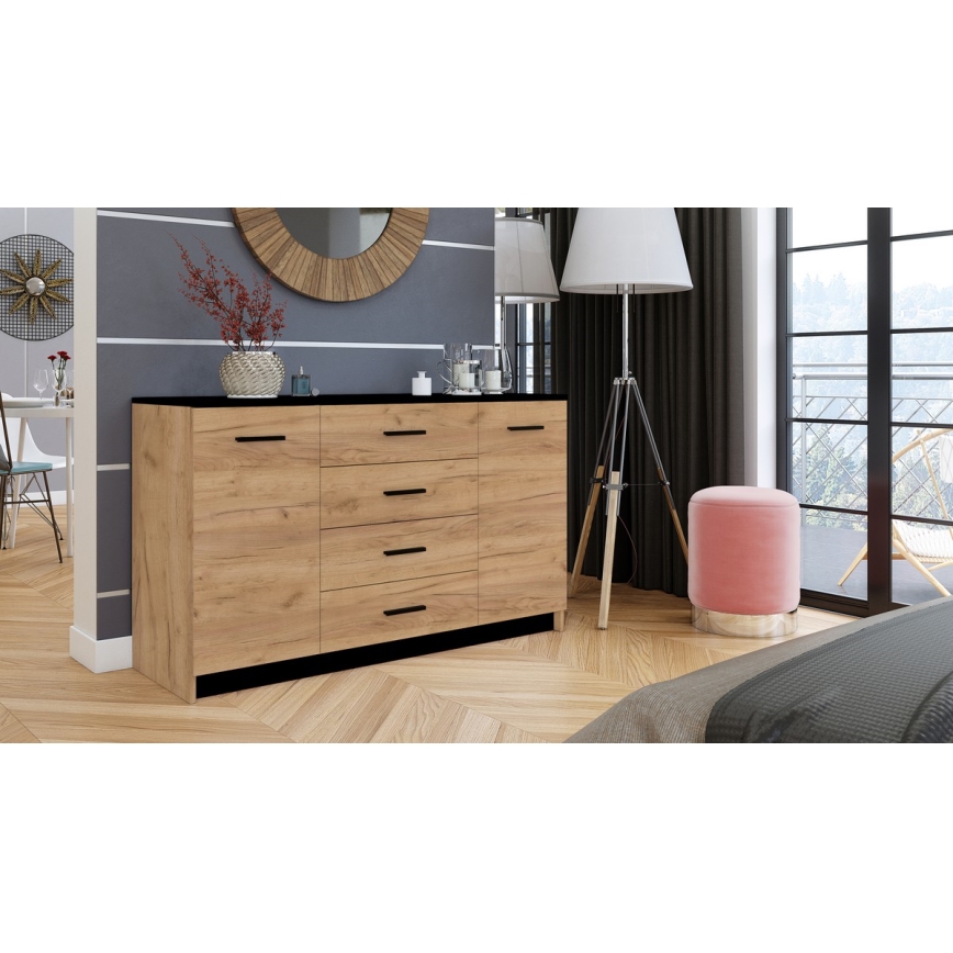 Скрин ТАЙЛЪР дъб крафт/черен