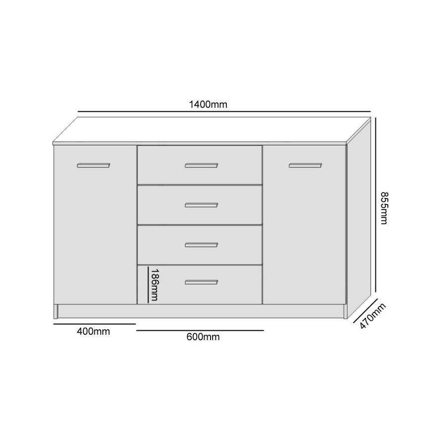 Скрин ТАЙЛЪР дъб крафт/черен