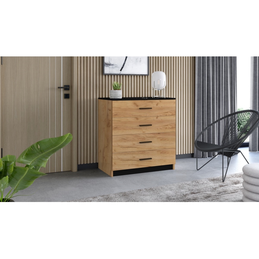 Скрин TIMON дъб крафт/черен