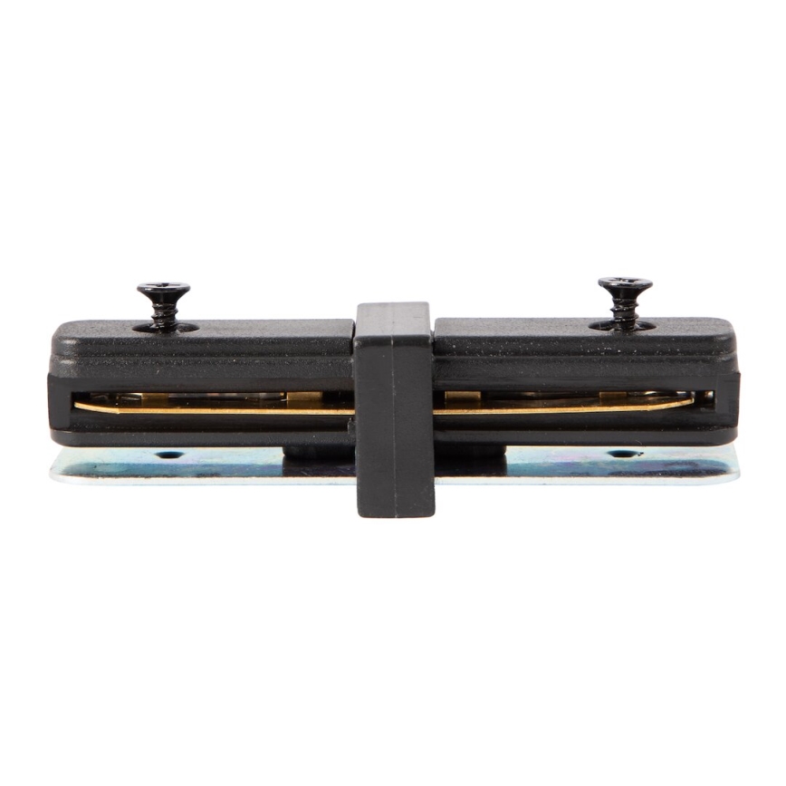 Съединител за осветителни тела в релсовата система 1-фазен прав черен