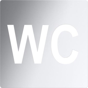 Табелка за WC 12x12 см неръждаема стомана/сребриста