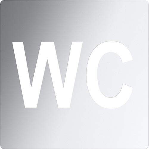 Табелка за WC 12x12 см неръждаема стомана/сребриста