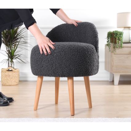 Табуретка MIKI, диаметър 46 см, тъмносива