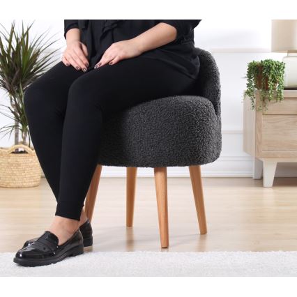 Табуретка MIKI, диаметър 46 см, тъмносива