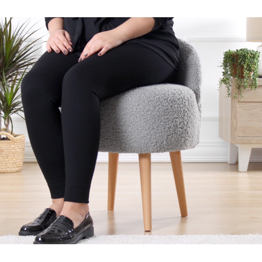 Табуретка MIKI Ø 46 см, сива