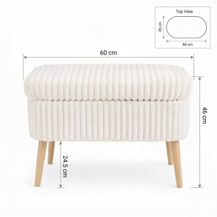 Табуретка MOLIS 35x60 см бяла