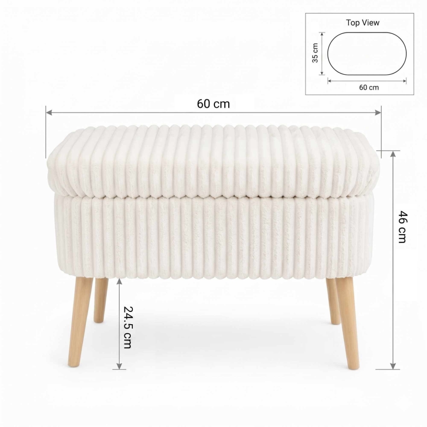 Табуретка MOLIS 35x60 см бяла