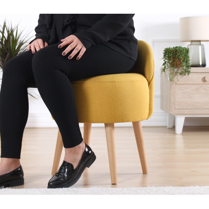 Табуретка NIKI, диаметър 46 см, жълта