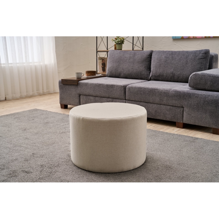 Табуретка RABO, диаметър 58 см, кремава