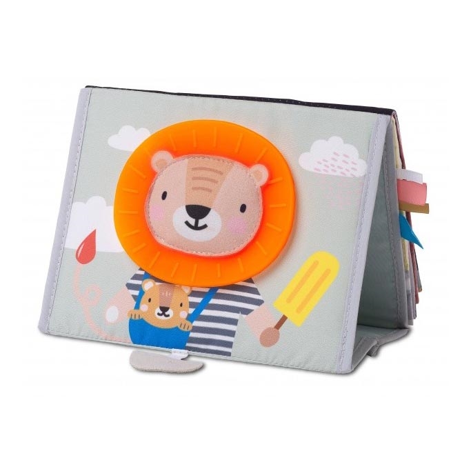 Taf Toys - Детска текстилна книга с огледало савана
