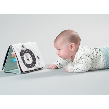 Taf Toys - Детска текстилна книга с огледало савана