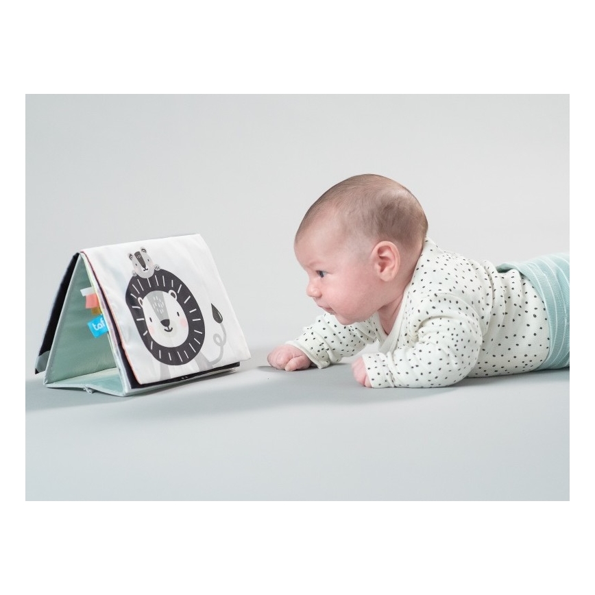 Taf Toys - Детска текстилна книга с огледало савана