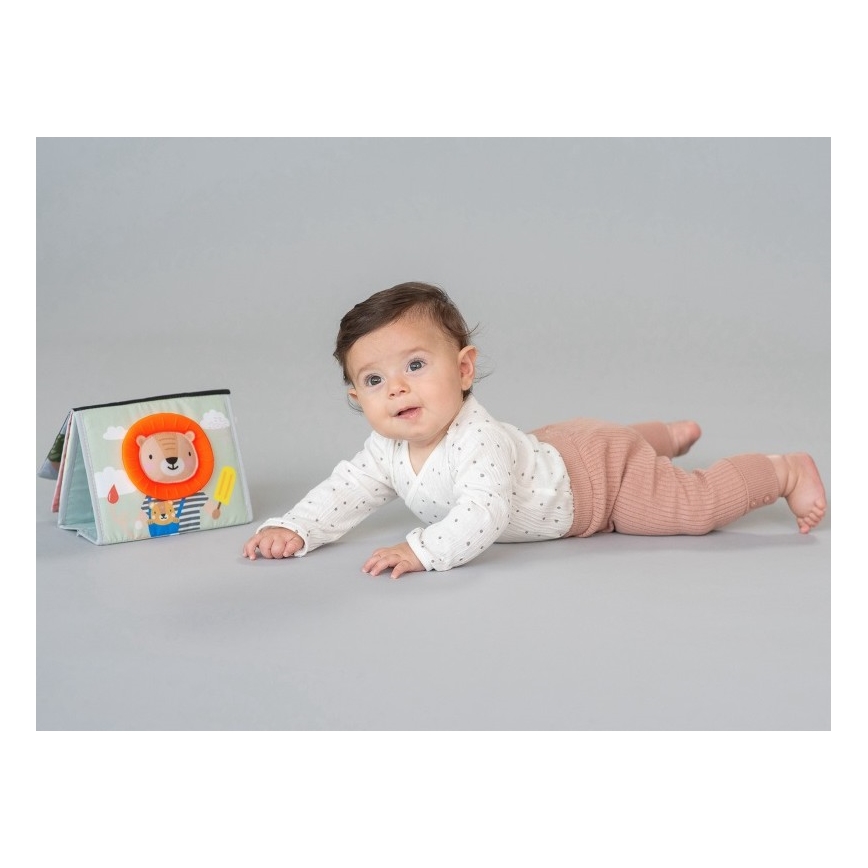 Taf Toys - Детска текстилна книга с огледало савана