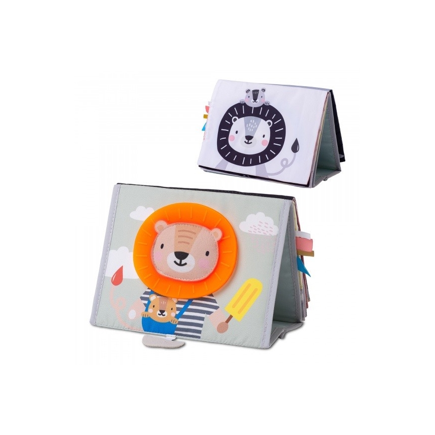 Taf Toys - Детска текстилна книга с огледало савана