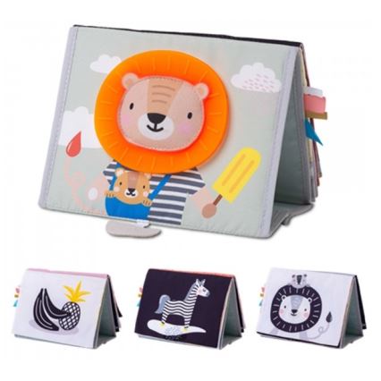 Taf Toys - Детска текстилна книга с огледало савана