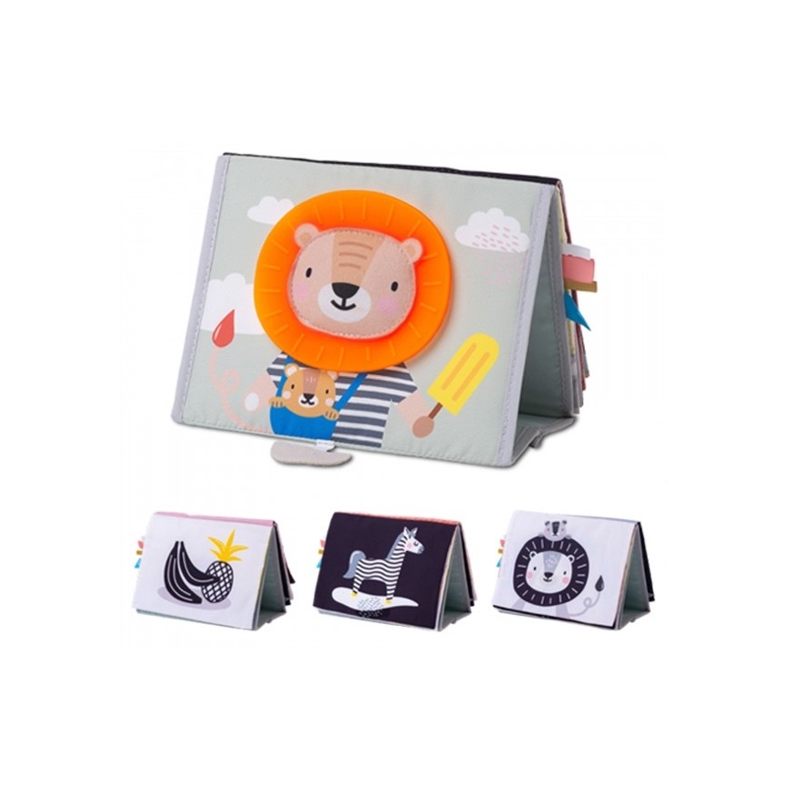 Taf Toys - Детска текстилна книга с огледало савана