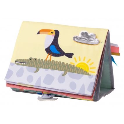 Taf Toys - Детска текстилна книга с огледало савана