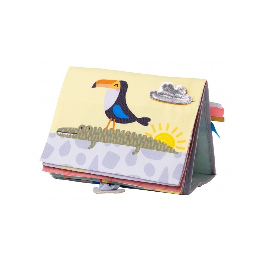 Taf Toys - Детска текстилна книга с огледало савана
