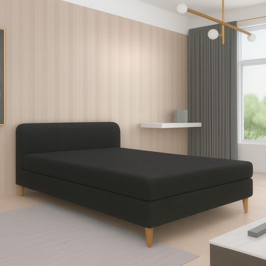 Тапицирана лежанка BRISBANE 110x200 cm черна