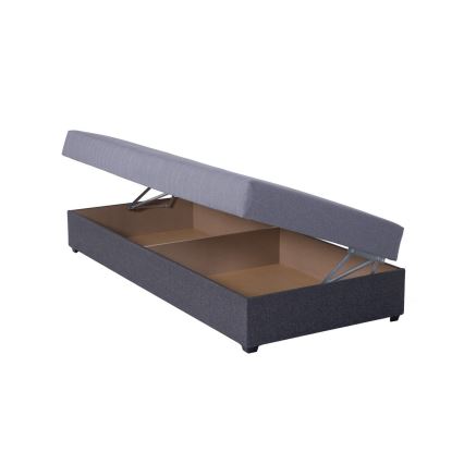 Тапицирано легло с ракла JACOB XL, товароносимост 130 кг, 90x200 см, сиво