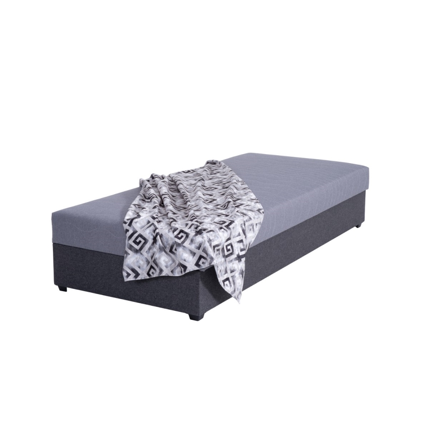 Тапицирано легло с ракла JACOB XL, товароносимост 130 кг, 90x200 см, сиво