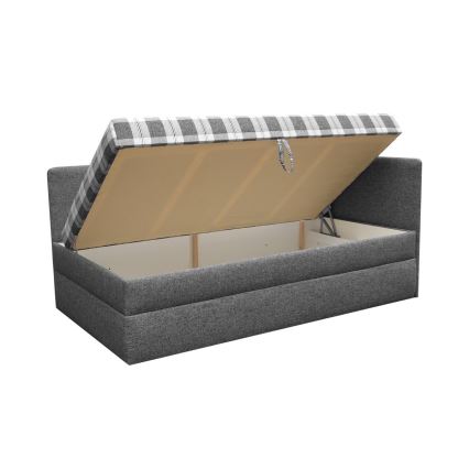 Тапицирана валенда ARLY с универсално ляво/дясно табло (L/P), 110x200 см, антрацит/бяло