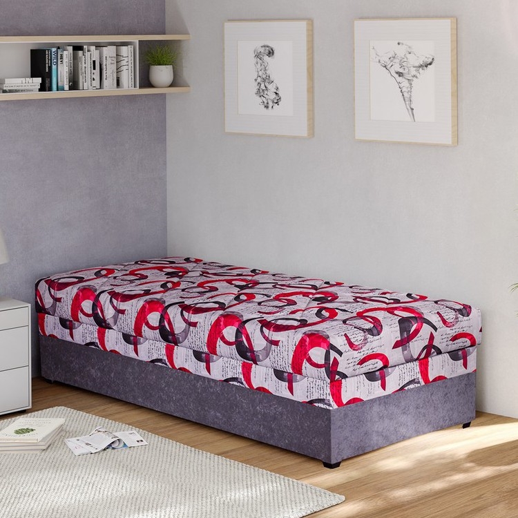 Тапицирана валенда с място за съхранение ESTEL 90x200 cm, сива
