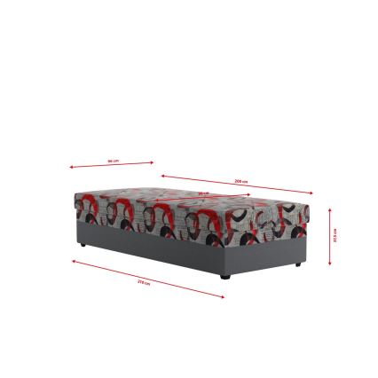 Тапицирана валенда с място за съхранение ESTEL 90x200 cm, сива