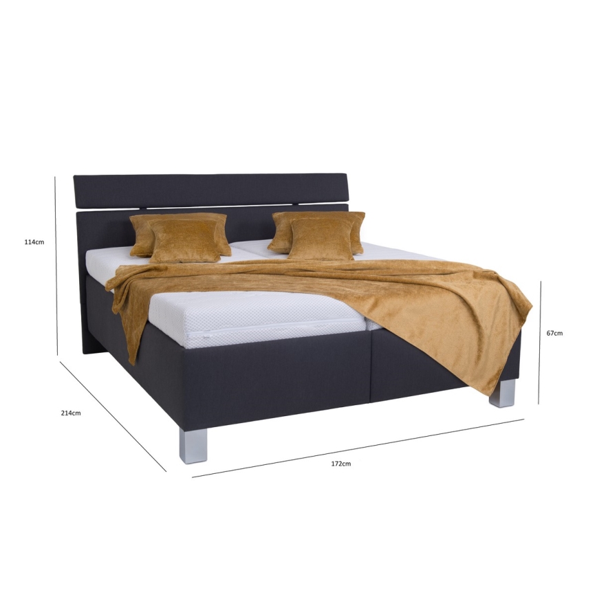 Тапицирано легло с матрак и ракла ALIS 160x200 см антрацит