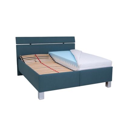 Тапицирано легло ALIS 180x200 см с матрак и място за съхранение, петролено